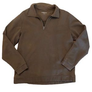 Croft & Barrow pullover sweatshirt with collar & front zipper, Large